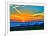 Wings and Jets Sunset-Toni Vaughan-Framed Art Print