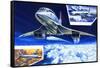 Wings around the World, Concorde Shows the Way at Twice the Speed of a Bullet-Wilf Hardy-Framed Stretched Canvas