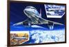 Wings around the World, Concorde Shows the Way at Twice the Speed of a Bullet-Wilf Hardy-Framed Giclee Print