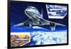 Wings around the World, Concorde Shows the Way at Twice the Speed of a Bullet-Wilf Hardy-Framed Giclee Print