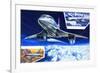 Wings around the World, Concorde Shows the Way at Twice the Speed of a Bullet-Wilf Hardy-Framed Giclee Print