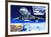 Wings around the World, Concorde Shows the Way at Twice the Speed of a Bullet-Wilf Hardy-Framed Giclee Print