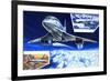 Wings around the World, Concorde Shows the Way at Twice the Speed of a Bullet-Wilf Hardy-Framed Giclee Print