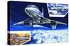 Wings around the World, Concorde Shows the Way at Twice the Speed of a Bullet-Wilf Hardy-Stretched Canvas