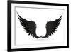 Wings Black, Eps10-Nataliia Natykach-Framed Art Print