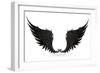 Wings Black, Eps10-Nataliia Natykach-Framed Art Print