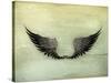 Wings Black, Old-Style Vector-Nataliia Natykach-Stretched Canvas