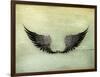 Wings Black, Old-Style Vector-Nataliia Natykach-Framed Art Print