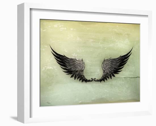 Wings Black, Old-Style Vector-Nataliia Natykach-Framed Art Print