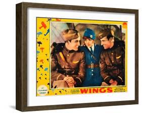 WINGS, Buddy Rogers, Clara Bow, Richard Arlen, 1927-null-Framed Art Print