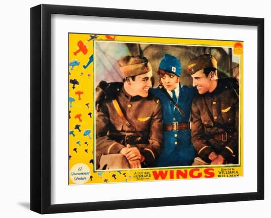 WINGS, Buddy Rogers, Clara Bow, Richard Arlen, 1927-null-Framed Art Print