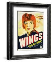 Wings, Clara Bow, 1927-null-Framed Art Print