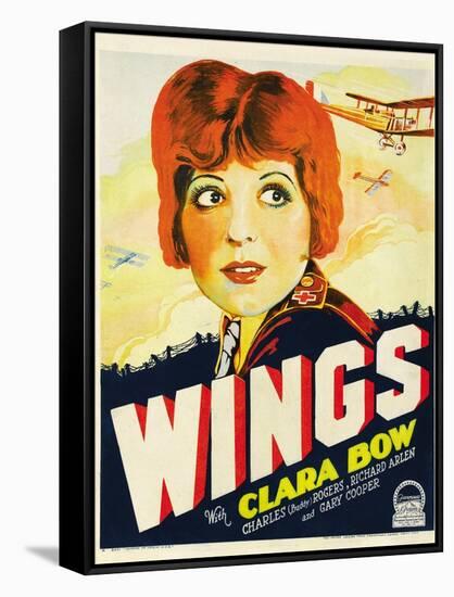 Wings, Clara Bow, 1927-null-Framed Stretched Canvas