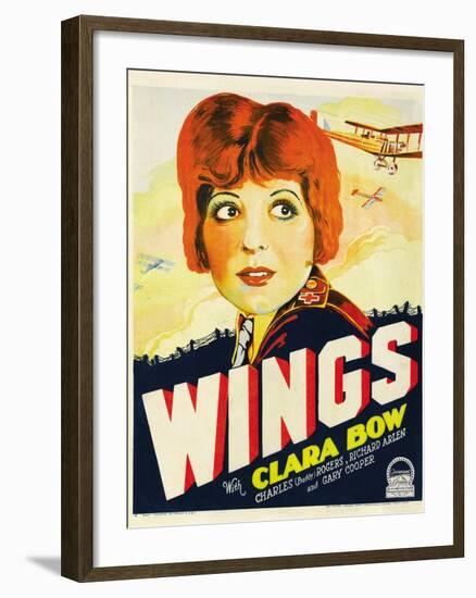 Wings, Clara Bow, 1927-null-Framed Art Print