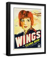 Wings, Clara Bow, 1927-null-Framed Art Print