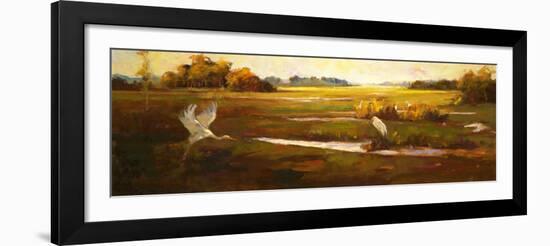 Wings over the Marsh-Li Wang-Framed Art Print