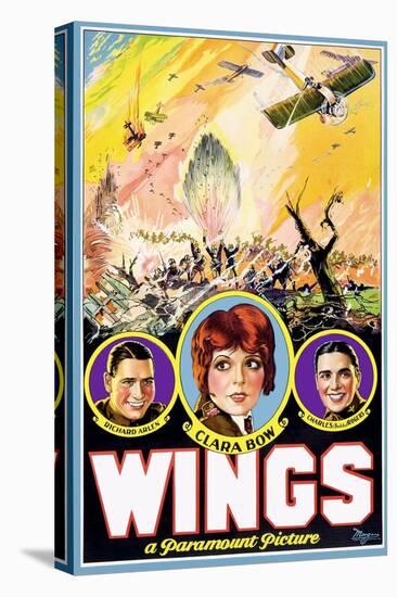 Wings, Richard Arlen, Clara Bow, Charles (Buddy) Rogers, 1927-null-Stretched Canvas