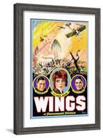 Wings, Richard Arlen, Clara Bow, Charles (Buddy) Rogers, 1927-null-Framed Art Print