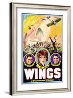 Wings, Richard Arlen, Clara Bow, Charles (Buddy) Rogers, 1927-null-Framed Art Print