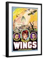 Wings, Richard Arlen, Clara Bow, Charles (Buddy) Rogers, 1927-null-Framed Art Print