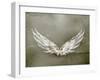 Wings White Old-Style Vector-Nataliia Natykach-Framed Art Print