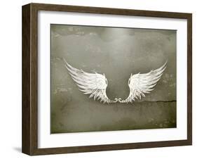 Wings White, Old-Style Vector-Nataliia Natykach-Framed Art Print