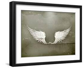 Wings White, Old-Style Vector-Nataliia Natykach-Framed Art Print