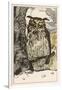 Winking Owl Perched on a Branch, by the Look of It It's an Eagle Owl-A Weisgerber-Framed Art Print