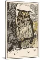 Winking Owl Perched on a Branch, by the Look of It It's an Eagle Owl-A Weisgerber-Mounted Art Print