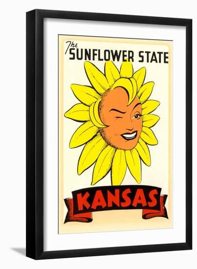 Winking Sunflower-null-Framed Art Print