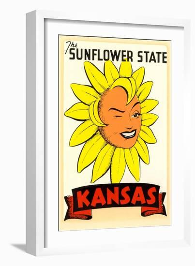 Winking Sunflower-null-Framed Art Print