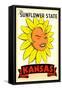Winking Sunflower-null-Framed Stretched Canvas