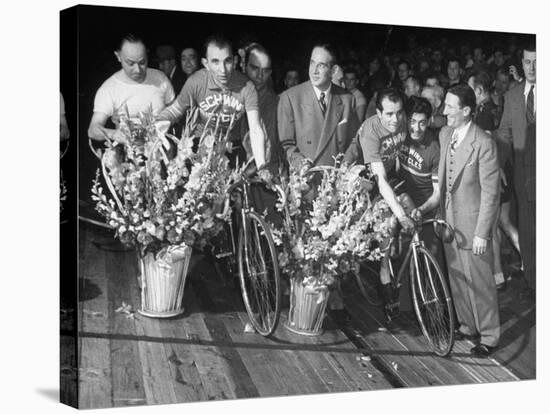 Winner of the Six Day Bicycle Race Angelo Debacco and Alvaro Giorgetti from Italy-Ralph Morse-Stretched Canvas