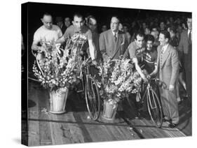 Winner of the Six Day Bicycle Race Angelo Debacco and Alvaro Giorgetti from Italy-Ralph Morse-Stretched Canvas