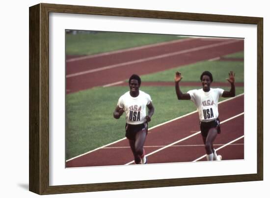 Winners of the 400-Meter Relay Race at the 1972 Summer Olympic Games in Munich, Germany-John Dominis-Framed Photographic Print