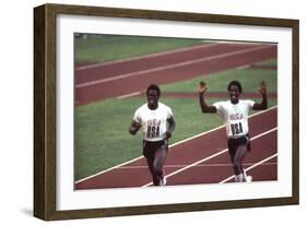 Winners of the 400-Meter Relay Race at the 1972 Summer Olympic Games in Munich, Germany-John Dominis-Framed Photographic Print