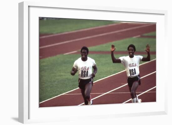 Winners of the 400-Meter Relay Race at the 1972 Summer Olympic Games in Munich, Germany-John Dominis-Framed Photographic Print