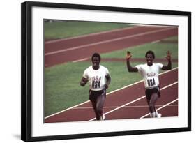 Winners of the 400-Meter Relay Race at the 1972 Summer Olympic Games in Munich, Germany-John Dominis-Framed Photographic Print