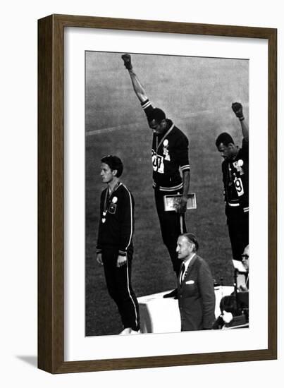 Winners of the Men's 200 Metres on the Podium, 1968 Olympic Games, Mexico City-null-Framed Photo