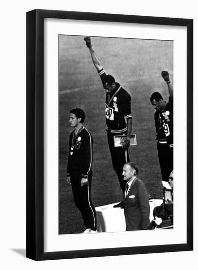 Winners of the Men's 200 Metres on the Podium, 1968 Olympic Games, Mexico City-null-Framed Photo