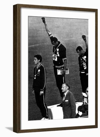 Winners of the Men's 200 Metres on the Podium, 1968 Olympic Games, Mexico City-null-Framed Photo