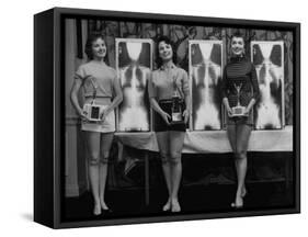 Winning Models Marianne Baba, Lois Conway and Ruth Swensen During a Chiropractor Beauty Contest-Wallace Kirkland-Framed Stretched Canvas