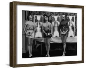 Winning Models Marianne Baba, Lois Conway and Ruth Swensen During a Chiropractor Beauty Contest-Wallace Kirkland-Framed Photographic Print