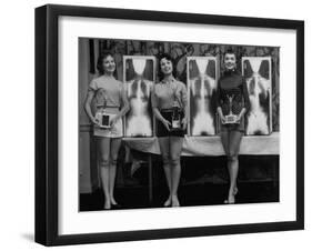 Winning Models Marianne Baba, Lois Conway and Ruth Swensen During a Chiropractor Beauty Contest-Wallace Kirkland-Framed Photographic Print