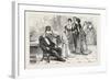 Winning the Gloves. 1876, Man, Ladies, Interior, Sleeping, Gathering-null-Framed Giclee Print