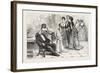 Winning the Gloves. 1876, Man, Ladies, Interior, Sleeping, Gathering-null-Framed Giclee Print