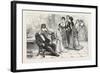 Winning the Gloves. 1876, Man, Ladies, Interior, Sleeping, Gathering-null-Framed Giclee Print