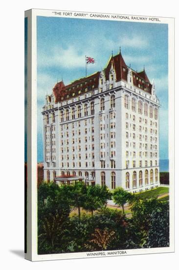 Winnipeg, Manitoba - Fort Garry Hotel Exterior-Lantern Press-Stretched Canvas