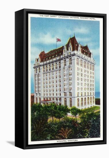 Winnipeg, Manitoba - Fort Garry Hotel Exterior-Lantern Press-Framed Stretched Canvas