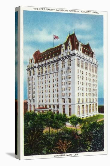 Winnipeg, Manitoba - Fort Garry Hotel Exterior-Lantern Press-Stretched Canvas